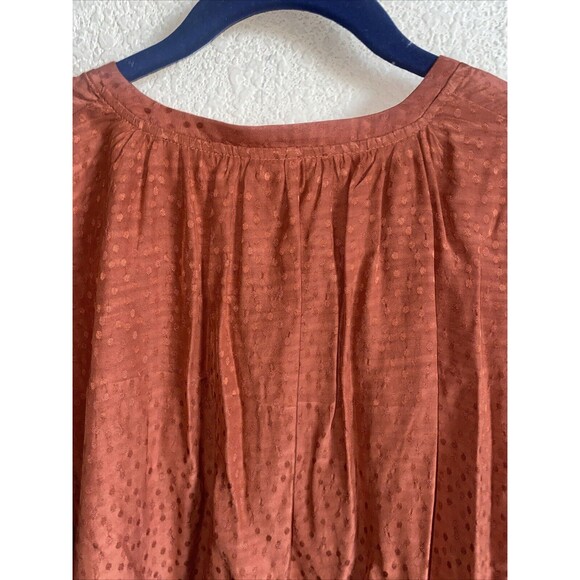 A NEW DAY WOMENS Prairie Peasant Ballon Long Sleeve Blouse Tie Button Front L - Picture 11 of 11